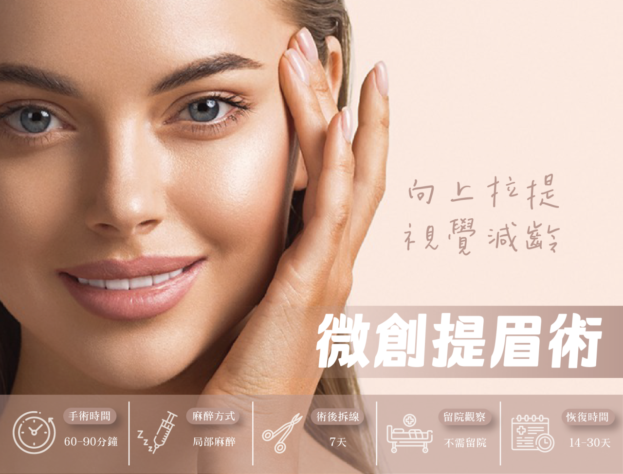 微創提眉術(眉下切),改善眉壓眼困擾