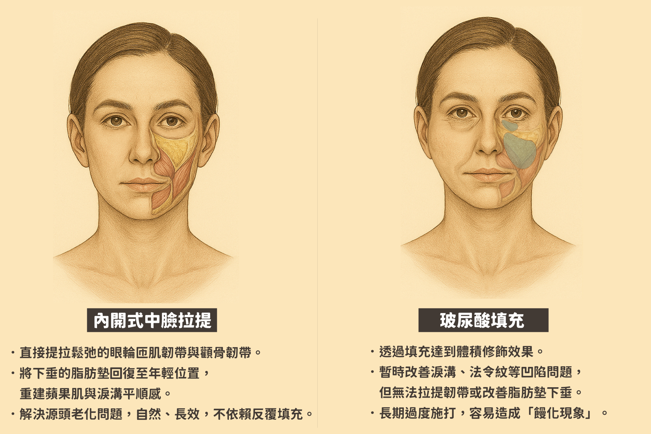 内開式中臉拉提vs玻尿酸填充