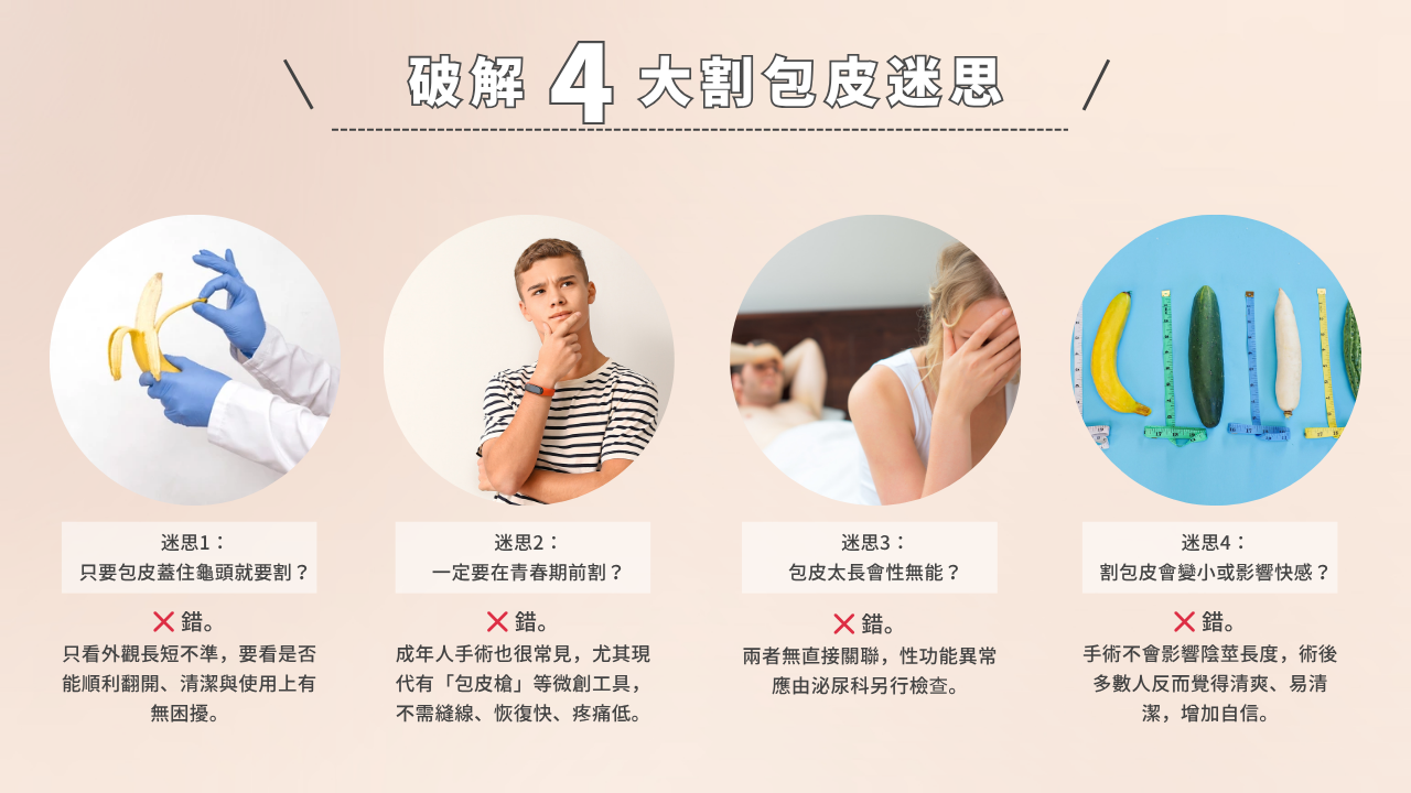 破解割包皮四大迷思：是否會影響性功能、陰莖長度、年齡限制與快感，專業醫療觀點正確說明