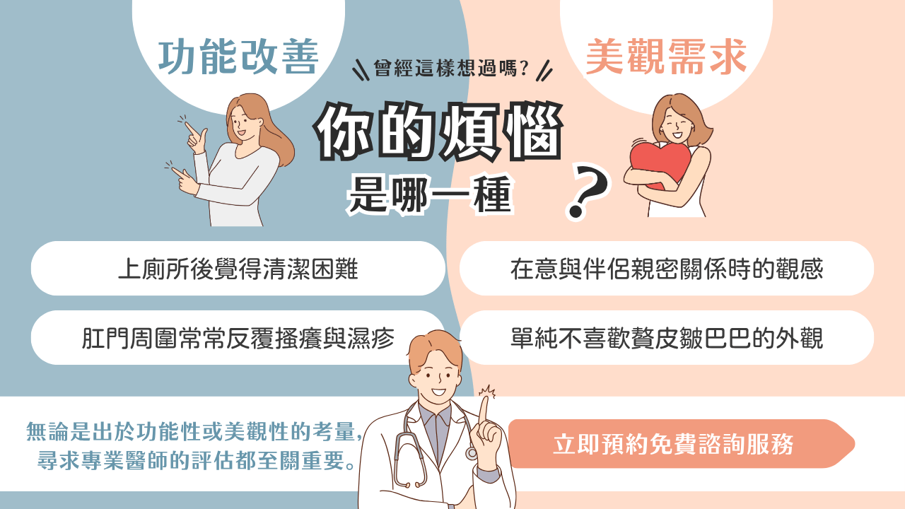 肛門贅皮要不要切？從「功能改善」與「美觀需求」談起